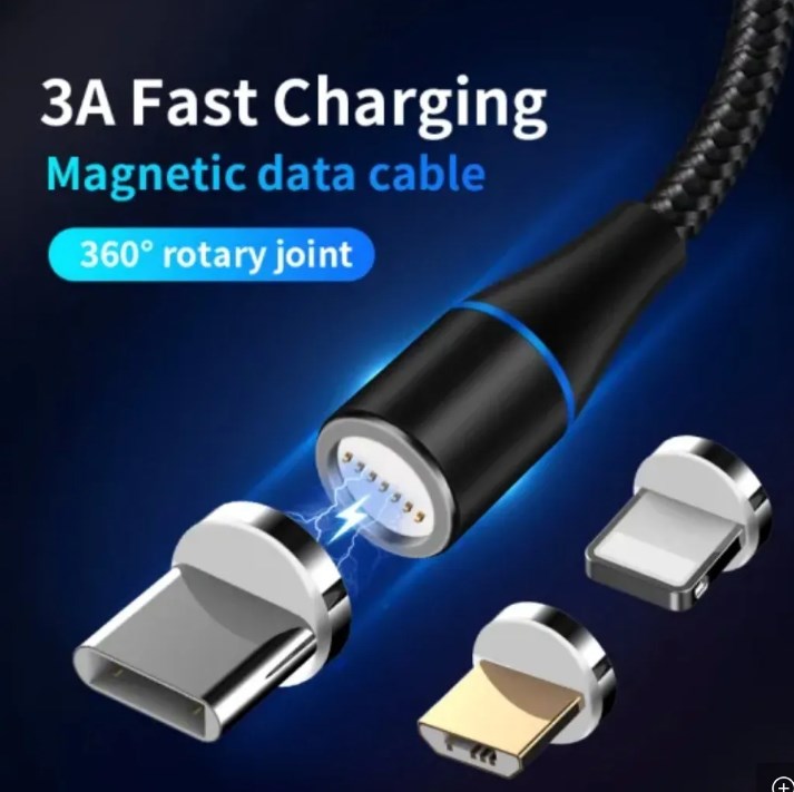 Cable Magnético Usb 3 En 1 Premium 1 Mt