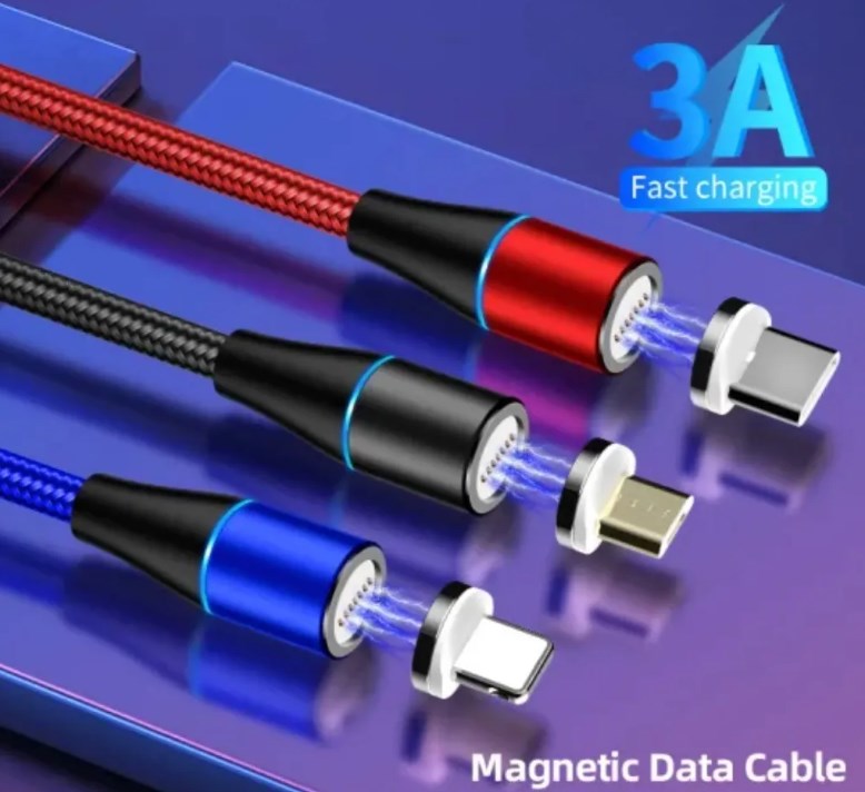 Cable Magnético Usb 3 En 1 Premium 1 Mt