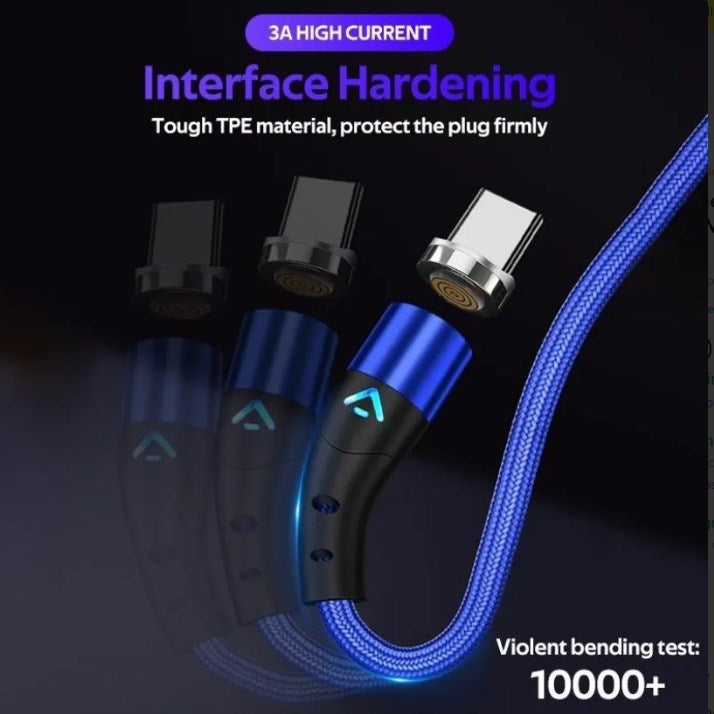 Cable Magnético Usb 3 En 1 Premium 1 Mt