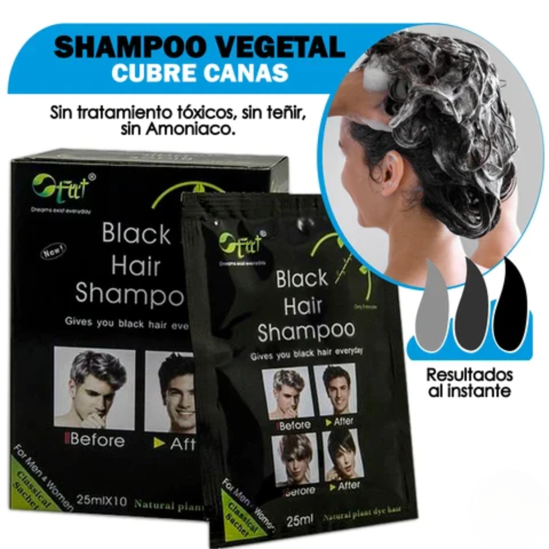 Shampoo cubre canas x10 sachet negro