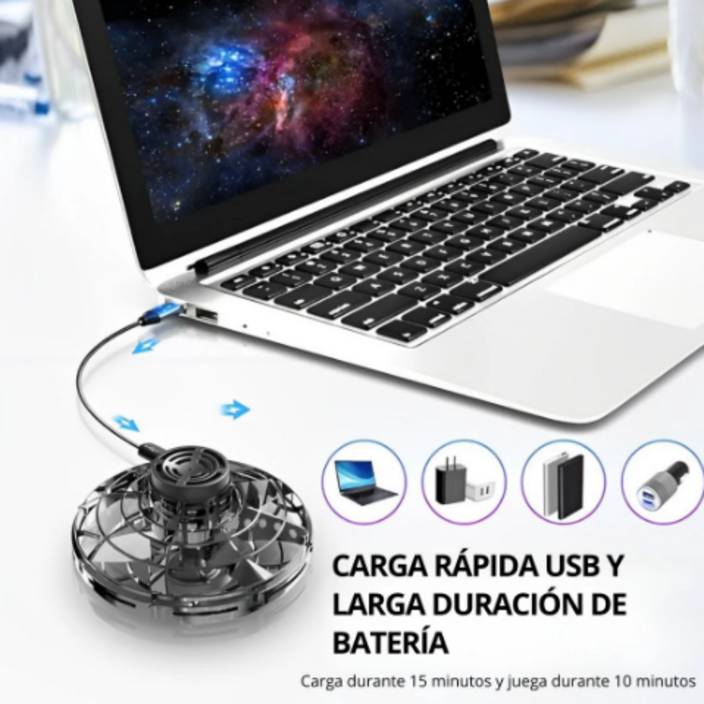 Mini Dron Spinner Volador Con Luces