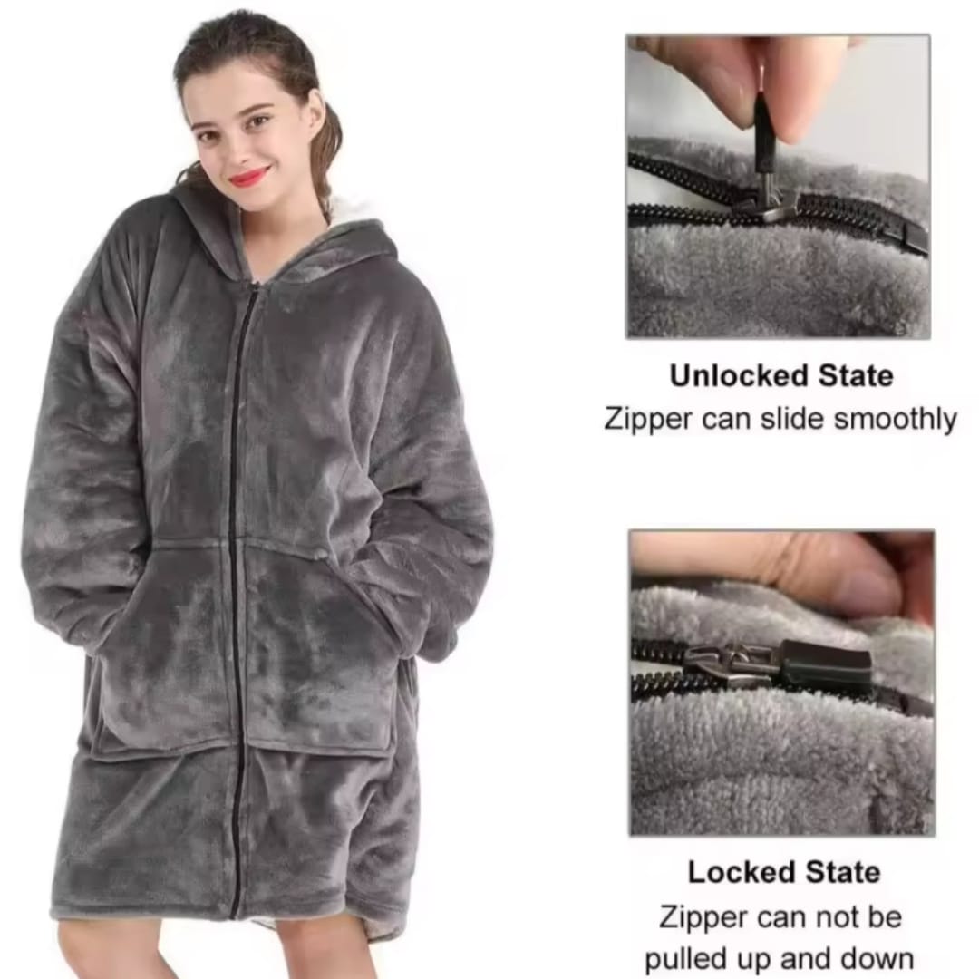 Maxi Poleron capucha y cierre