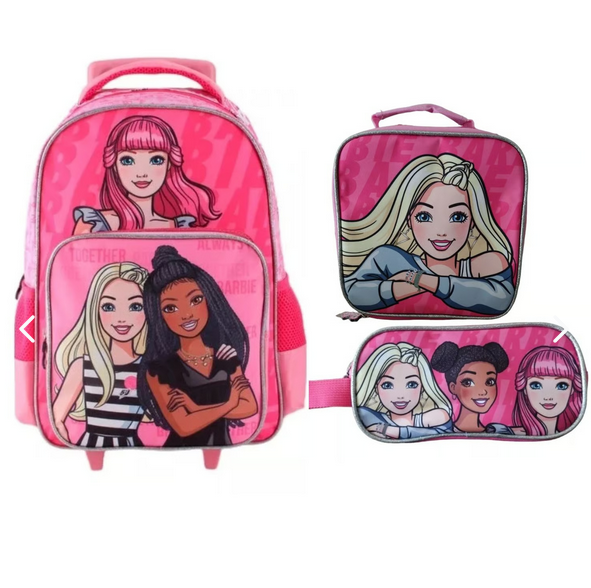 Mochila Barbie Trolley Lonchera Estuche