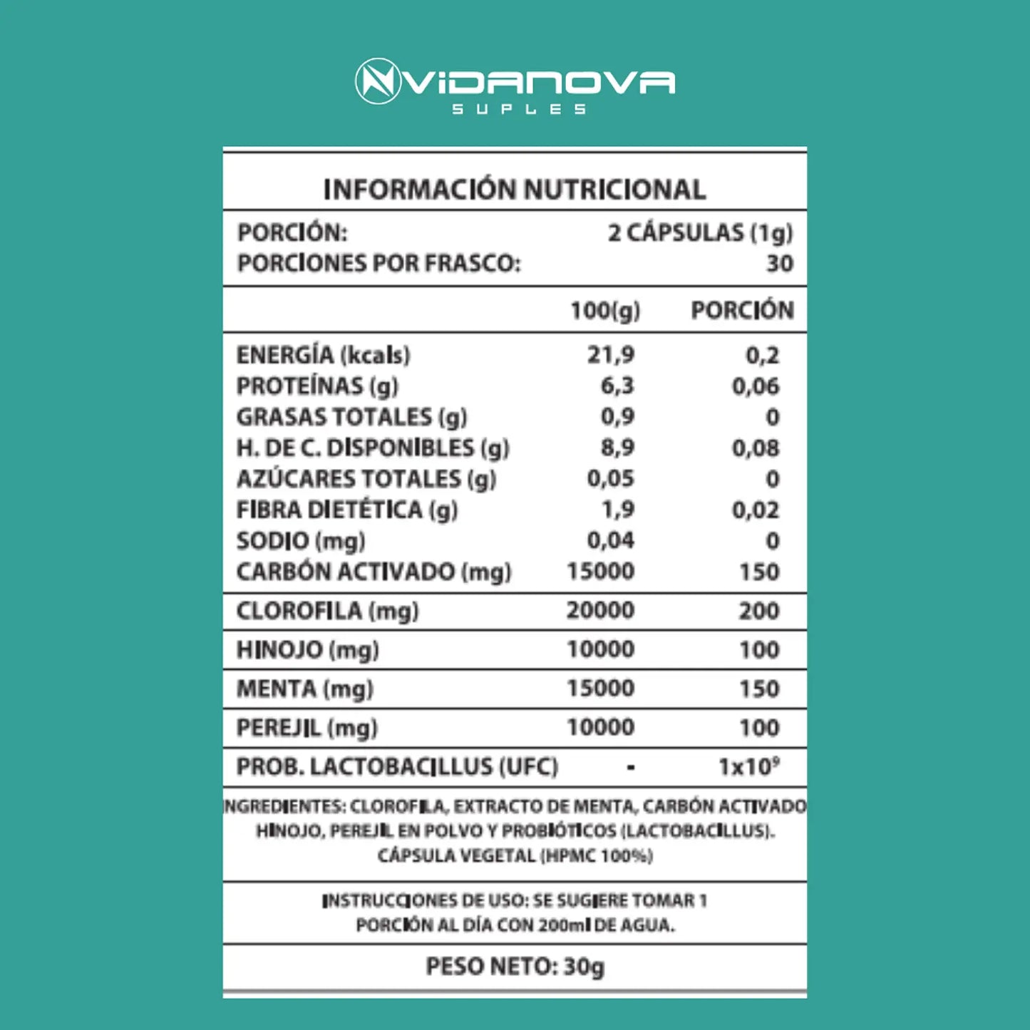 DEOS Suplemento desodorante interno 60 cápsulas 1000mg