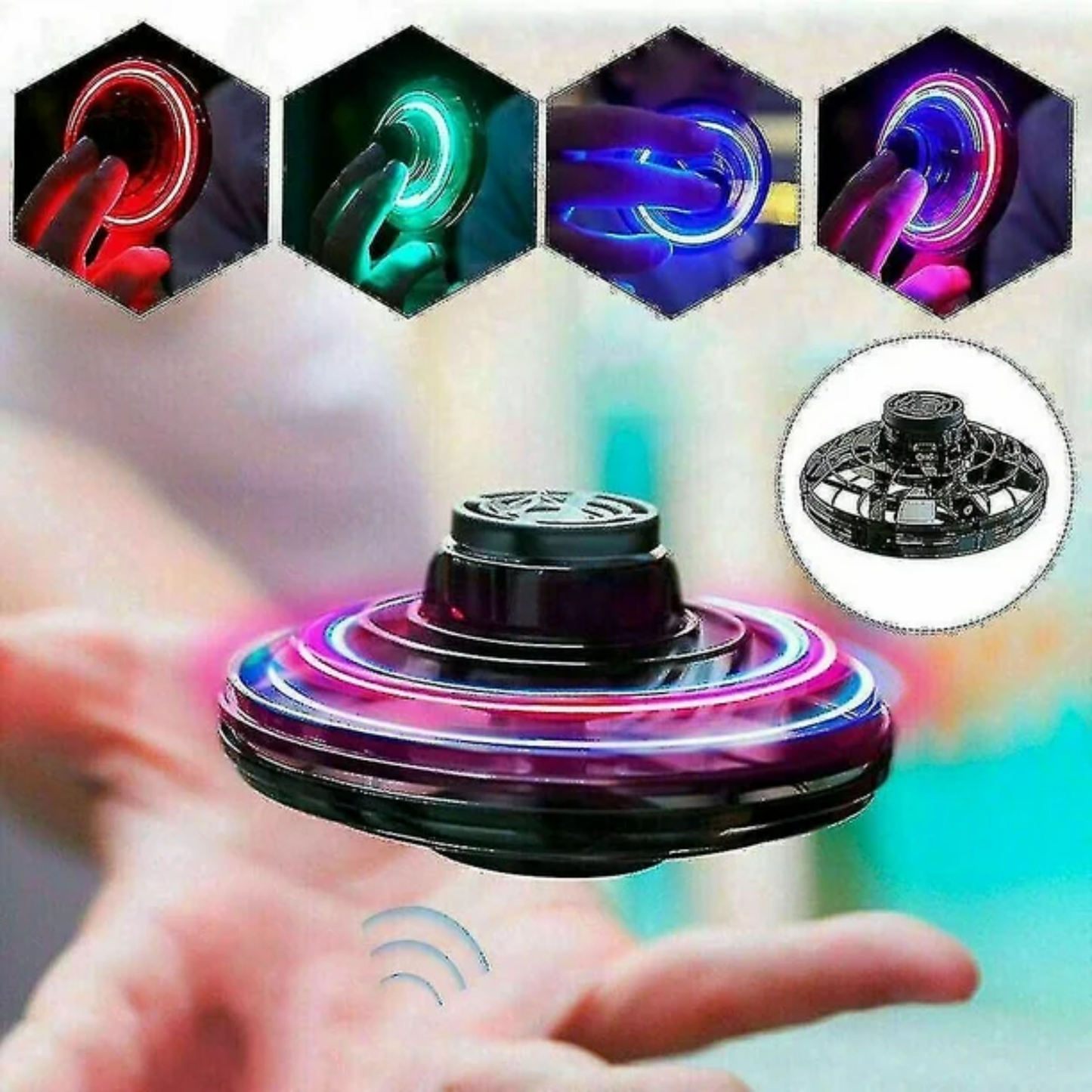 Mini Dron Spinner Volador Con Luces