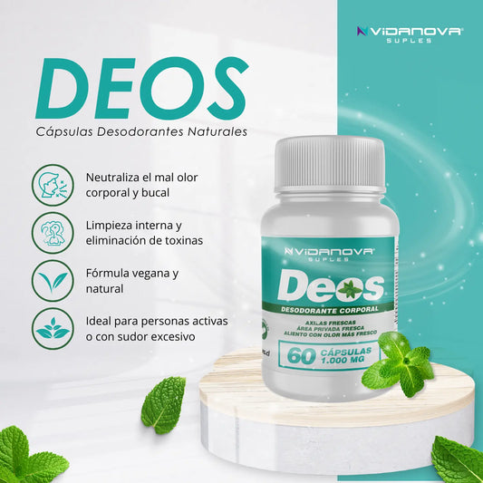 DEOS Suplemento desodorante interno 60 cápsulas 1000mg