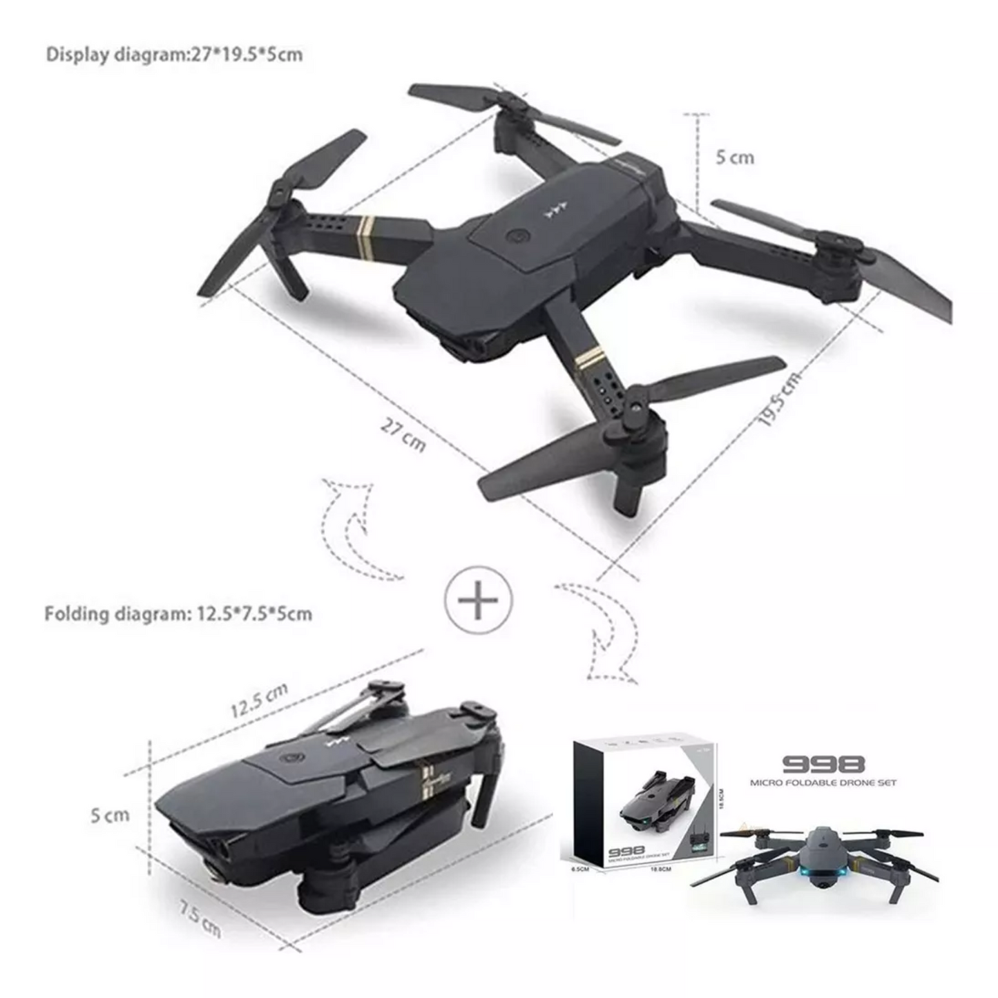 Drone 998 Plegable Con Camara