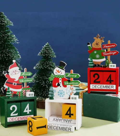 Calendario navidad en madera