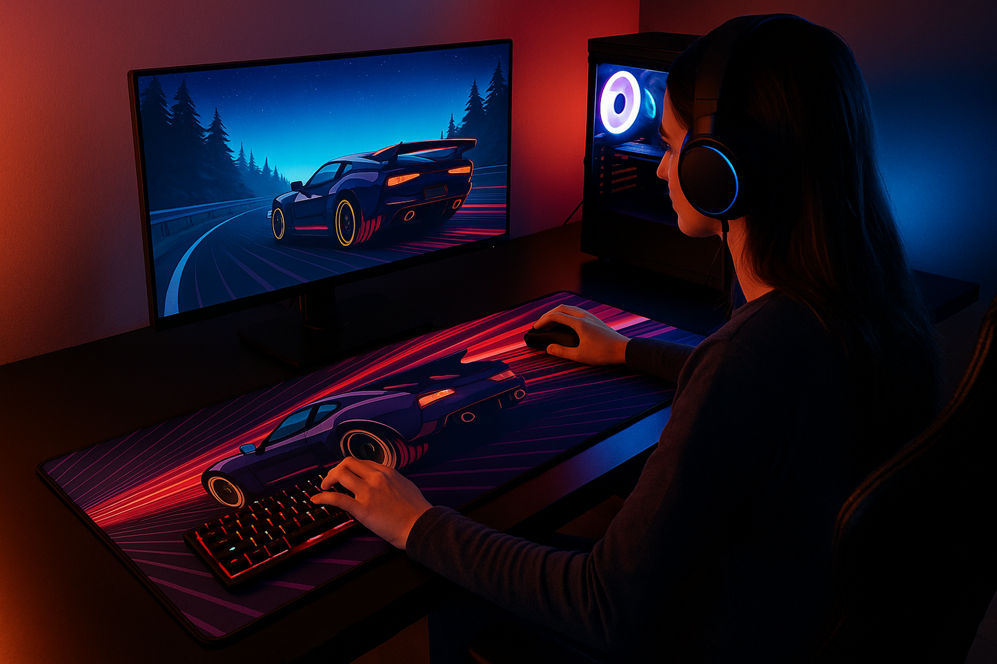 Mousepad Gamer XL 66 auto morado