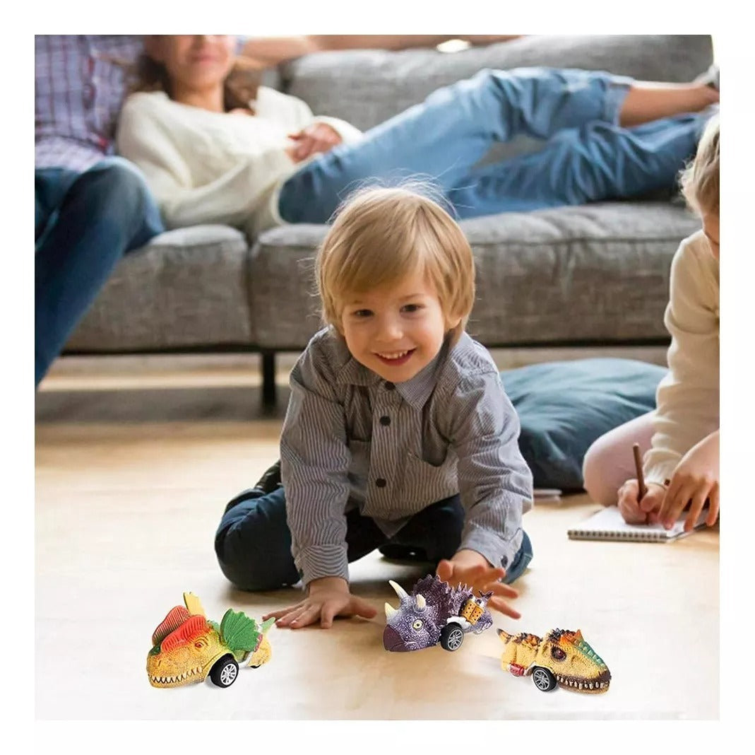 Set 6 autos dinosaurios