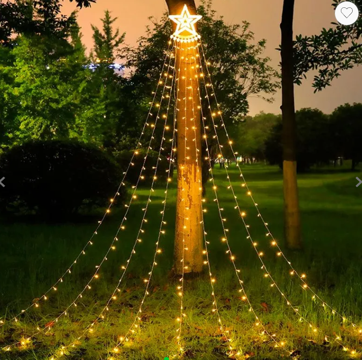 Cascada Solar Navidad con estrella