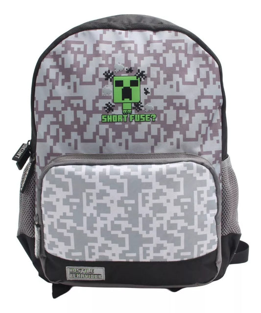 Mochila Juvenil Minecraft Gris 795
