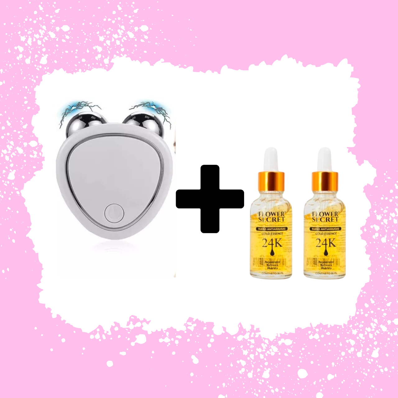 Masajeador Facial Con Microcorriente + 2  flower serum