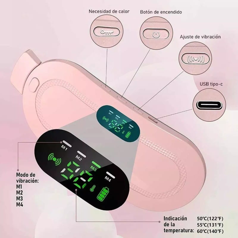 Cinturón Térmico Menstrual Recargable con Masaje