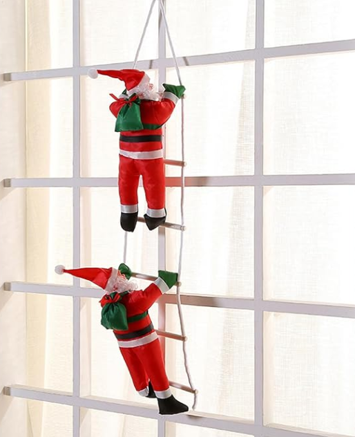 Viejito pascuero escalera Navidad